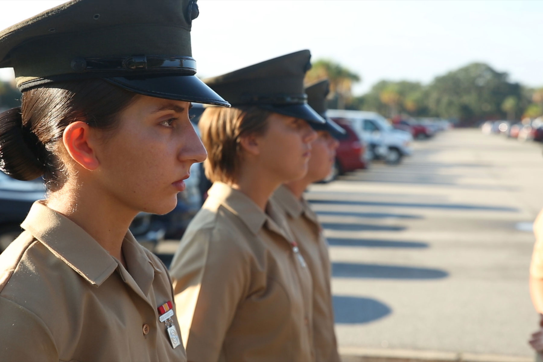 Pfc. Amanda H. Issa prepares for a graduation ceremony Sept. 30, 2016, on Parris Island, S.C. Issa, 21, from Madison Heights, Mich., grew up in Mosul, Iraq, and moved to the U.S. in May 2011. (Photo: U.S. Marine Corps/Carlin Warren)