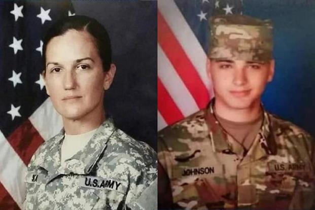 Sgt. Holli Bolinski, 37, of Pinckneyville, Ill., and Spc. Jackson Johnson, 20, of Hillsboro, Missouri. (U.S. Army Photos)