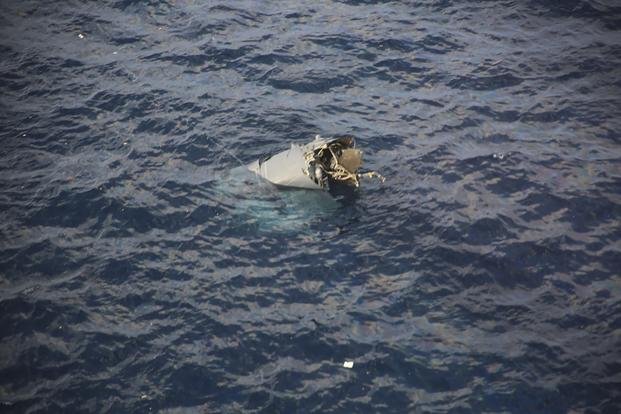  debris believed to be from a U.S. military Osprey aircraft is seen off the coast of Yakushima Island