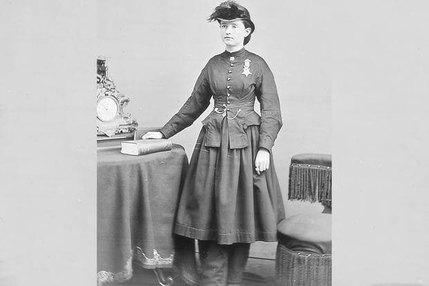 Dr. Mary E. Walker wore her Medal of Honor around her neck for the rest of her life. (National Archives photo)