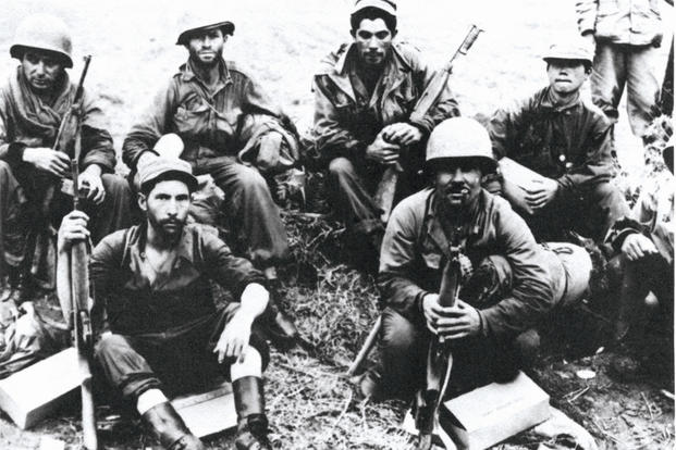 Soldiers of the 65th Infantry Regiment, North of the Han River, Korea, June 1951. (U. S. Army photo)