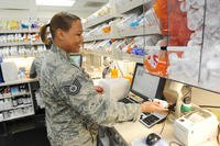 Air Force Pharmacist fills prescription