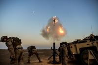 U.S. Marines fire a mortar during training in support of Operation Inherent Resolve in Syria, July 23, 2018. (U.S. Air Force/Staff Sgt. Corey Hook)