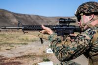 U.S. Marine Pfc. Dustin Miller fires his M16A4 service rifle during his annual rifle qualification at Range 116A on Marine Corps Base Camp Pendleton, California, Oct. 10, 2019. (U.S. Marine Corps/Lance Cpl. Alison Dostie)