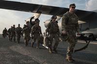 U.S. Army Paratroopers arrive in Kuwait.