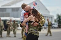 Soldiers return from a 11 month long deployment in Kosovo.