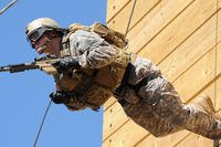 Green Beret rappels down 60-foot tower