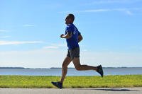 An Army staff sergeant runs at Fort Eustis.