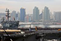 The aircraft carrier USS Ronald Reagan in San Diego.